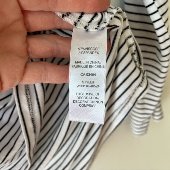 Cable&Gauge 3/4 dolman sleeve open back stripe black and white small casual - Picture 5 of 13